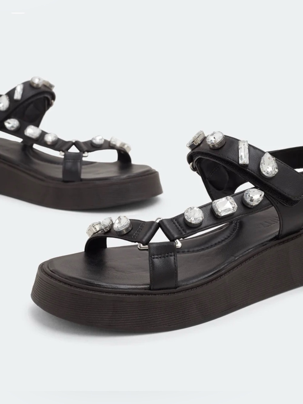 SCHUTZ Black Jaddy Sandals
